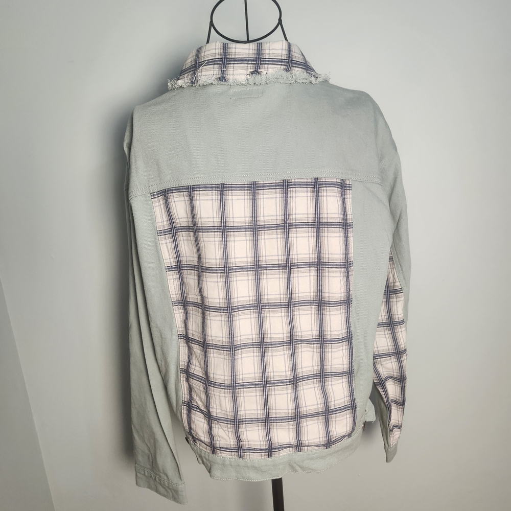 Easel Patchwork Denim Jacket Size Large Cottageco… - image 4